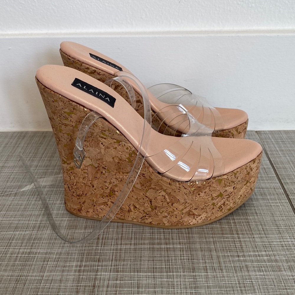 ALAINA wedges w clear top Size 37 (US: 6.5)